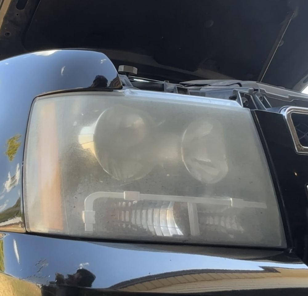 Chevrolet Tahoe headlight before restoration — Stay Bright OKC